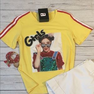 Pastel women’s top sz S cap sleeve